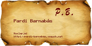 Pardi Barnabás névjegykártya