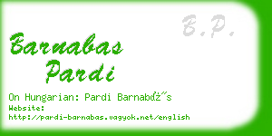 barnabas pardi business card